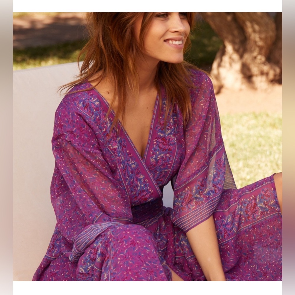 ba&sh Lavender Purple Floral Wrap Maxi Dress - Picture 5 of 10